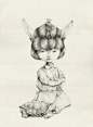 来自Roby Dwi Antono的一组手绘线条插画，关于“兔子”。诡异而又令人皱眉的作品，简单的线条描绘出另类童话，兔子的造型似乎是设计师们最爱的角色。