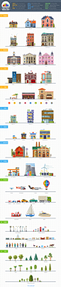 Construct your city, flat vector KIT :  Construct your city, flat vector KIT - Illustrations - 1 Construct your city, flat vector KIT - Illustrations - 1 Construct your city, flat vector KIT - Illustrations - 2 Construct your city, flat vector KIT - Illus