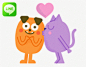 Line Stickers - Missy & Rusty : Who said that cats and dogs can't be friends?Missy and Rusty are an explosive couple that you just can't seem to get enough of.  They are free to download in the LINE App Sticker Shop!