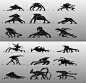 Pacific Rim Ripper Development, Finnian MacManus : Here is some of the visdev for the Ripper creatures in PR Uprising. Was a really interesting process developing these, we started with black and white thumbnails to get some graphic reads and then progres