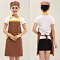 韩版围裙印字定制logo超市广告工作服火锅店餐厅水果服务员挂脖腰