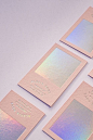Holographic pink Business card design