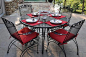 Red Wrought Iron Patio Set