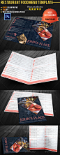 Bi-fold Restaurant Food Menu Template 03 - Food Menus Print Templates