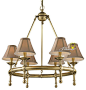 Harbor House Copper and 6 Fabric Shades Chandelier contemporary chandeliers