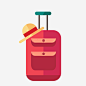 红色拉杆行李箱高清素材 出行 扁平化 拉杆箱 红色 免抠png 设计图片 免费下载