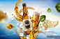 夏季果味啤酒饮料玻璃瓶包装AI矢量海报设计素材模板Summer Beer Drinks 15 :  
