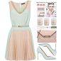 A fashion look from August 2015 featuring pink dress, green shoes and pink handbags. Browse and shop related looks.