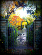 wrought iron-------- please follow / garden gate - beautiful