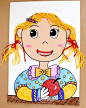 好玩的头发。点击查看教程◆O美术课堂|小女孩的漂亮头发儿童画素材##儿童画##创意儿童美术# ​​​​