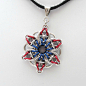 Patriotic American chainmail star necklace, red, white and blue