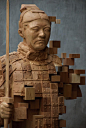 发生数字故障的兵马俑木雕
来自台湾艺术家徐东瀚 ​​​​