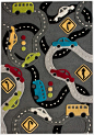 modernrugs.com Gray Roads High Low Modern Kids Rug: 