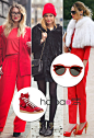 新年就是要这么红！2013春节着装升级Tips 3——配饰点缀很时髦，一身红装也Chic，欧美街拍型人为你做穿搭示范！