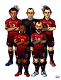 2014年巴西世界杯32队角色形象插画设计