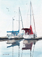 How to paint water: Watercolor painting of water:Watercolour: