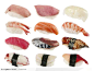 各种日本寿司金枪鱼握寿司