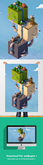 Isometric Low Poly World by Kiril Climson, via Behance