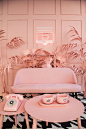 designbygemini paints palm trees in millennial pink at milan design week