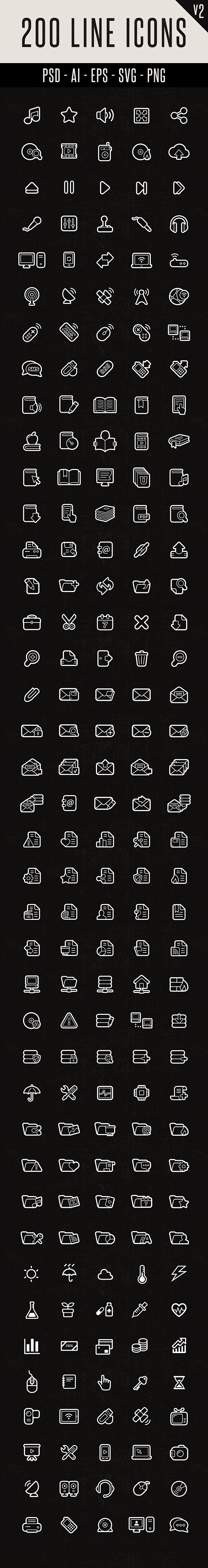 200 Line Icons (v2) ...