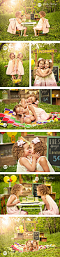 These are the most adorable images of twins in a vintage stylized lemonade stand photo shoot!: 