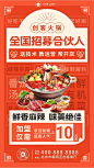 图文风餐饮美食火锅店招商加盟手机海报