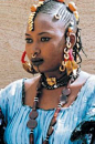Africa | Portrait of a Fulani/Peul woman. | Photographer ?