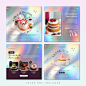 PSD creative concept cake store social media instagram post template set