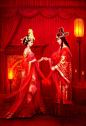  红妆 插画手绘 婚纱/婚礼 唯美中国风 彼年豆蔻，谁许谁地老天荒。