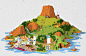 Ile isometrique - Isometric Island : Mon île colorée et ses variations destinées à la page d’accueil de mon site.