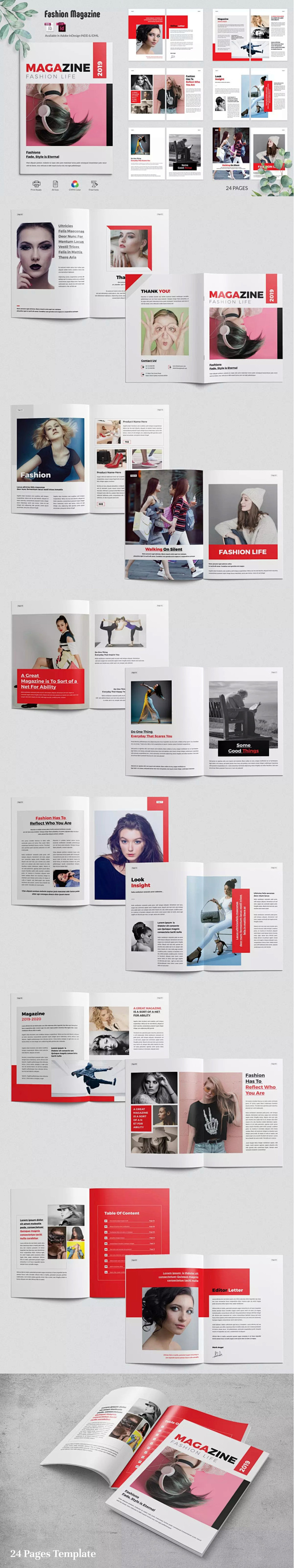 女性时尚购物杂志设计模板品牌画册  