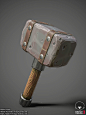 Stylized Hammer, Daniel Swing : My contribution to the Monthly Environment Art Challenge on Polycount. Semi-hand-painted textures in a stylized fashion! I went through a lot of iterations, back and fourth between sculpting in Mudbox and texturing in Subst