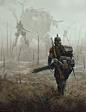 1920 - no man's land, Jakub Rozalski : Saxony Empire troops encounter an new unknown and powerful enemy... from the Iron Harvest game and obviusly my World of 1920+ :)