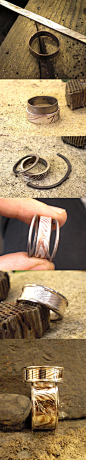 Flanked and lined mokume ring step by step by *fairyfrog
