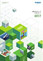 This may contain: an image of a brochure with green squares and pictures on the front cover