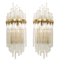 Pair of Large Murano Glass Rod Sconces | From a unique collection of antique and modern wall lights and sconces at https://www.1stdibs.com/furniture/lighting/sconces-wall-lights/: