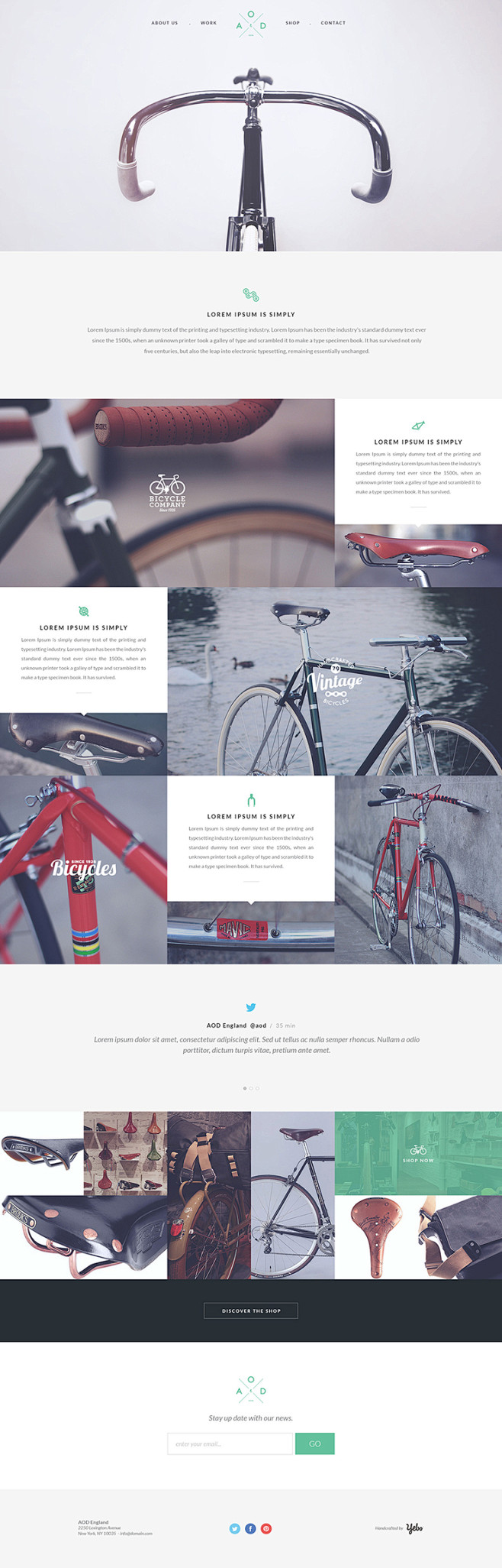 小清新风格自行车网站设计