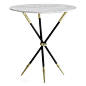 Jonathan Adler Rider Tripod Table : Parisian Flair.A modern riff on French Empire style. This elegantly proportioned marble table is as light on its feet as you are—it folds down flat so you can stow it with ease. Choose from sabot-detailed legs in bold b