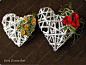 立体心形折纸编织装饰摆件带花朵 手工制作diy教程