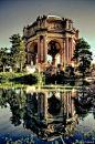 The Palace of Fine Arts in the Marina District of San Francisco, California