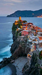 意大利五鱼村，特色悬崖小屋，俯瞰地中海的北岸