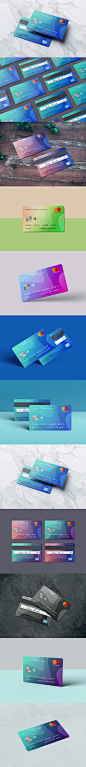 时尚高端高品质的逼真质感VIP卡银行卡芯片卡信用卡会员卡设计VI样机展示模型mockups