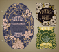 vector vintage items:标签Art Nouveau