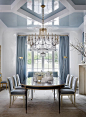 Southeastern Showhouse Blue Dining Room Dining Contemporary Eclectic by Suzanne Kasler Interiors