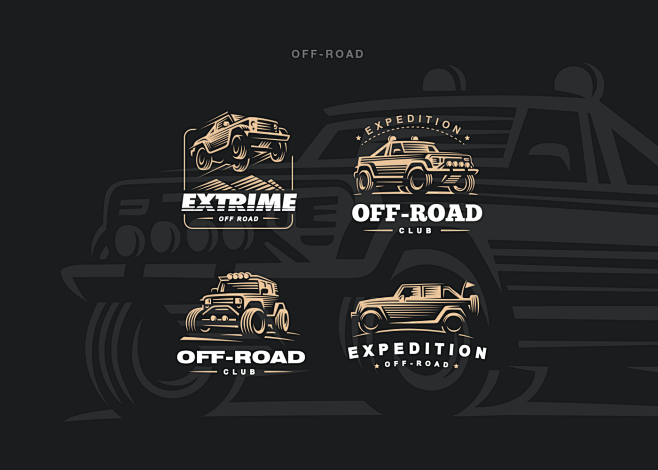 Vehicles emblems set