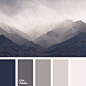 black, brown, color of fog in mountains, color of morning mist, cream, dark blue-black, gray-brown, gray-pink, monochrome gray color palette, selection of color, shades of beige, shades of gray, shades of gray-pink, winter color palette.