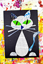 #儿童美术##创意美术##绘画##亲子手工##儿童创意美术# 
夜色下的猫咪