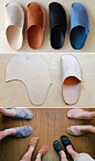 DIY simple home slippers. Might be good for those with a "no-shoe-rule" in their home. These would be good to have for their guests. Inexpensive and easy.