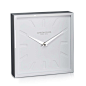 London Clock Company 'Dyp' Wall / Mantel Clock, White, 18cm x 18cm x 5cm