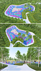 公园小区儿童攀爬网滑梯游乐区景观设计su模型lumion场景特效果图-淘宝网